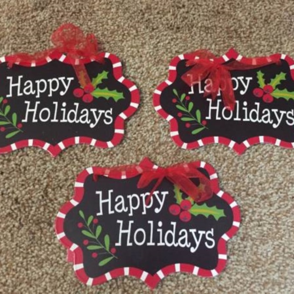 NEW bundle of 3 Happy Holidays Xmas ornaments